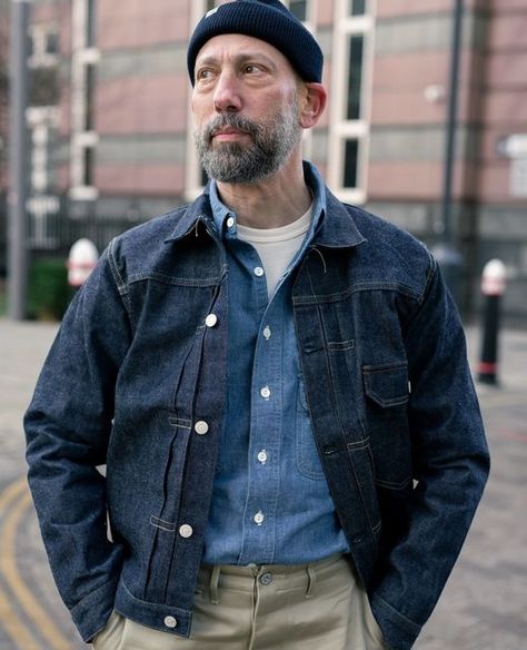 Denim Jacket Men Outfit Winter, Chambray Shirt Outfit Men, Mens Denim Shirt Outfit, Chambray Shirt Outfit, Survival Outfit, Winter Shirt Outfit, Denim Jacket Men Outfit, Chambray Shirt Outfits, Denim Shirt Outfit