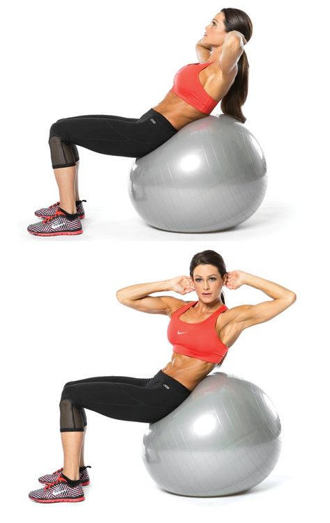 Obliques Rotation Crunches Challenge, Transverse Abdominis, Rectus Abdominis, Burn Lower Belly Fat, Oxygen Magazine, Ball Workouts, Lisa Smith, Ball Workout, Exercise Ball