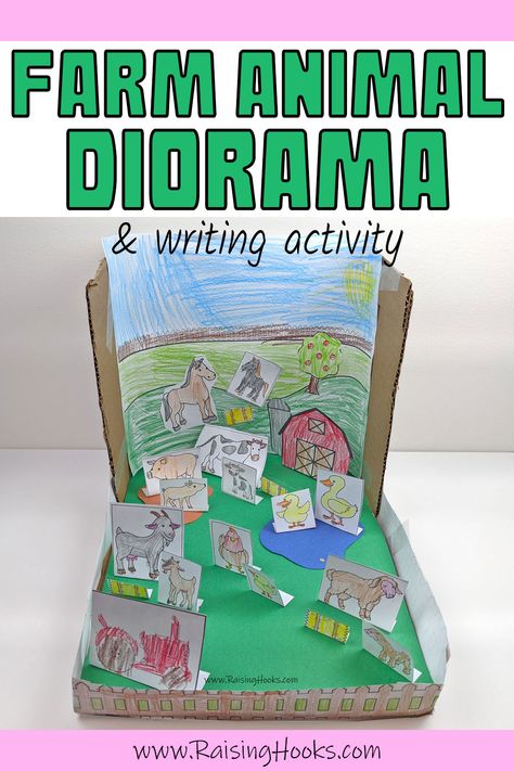 Farm Diorama Ideas For Kids, Animal Writing Activities, Animal Diorama, Farm Diorama, Farm Week, Animal Writing, Farm Animals Activities, Writing Printables, Farm Animal Crafts