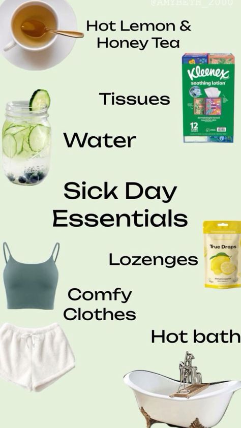 Sick Day Self Care, Tips For Sick Days, How To Prevent Getting Sick, Cozy Sick Day Aesthetic, Sick Self Care, What To Do When Your Sick, Sick Routine, Sick Aesthetics Cold, Sick Day Routine