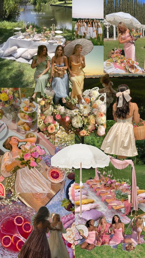 Dresses Bday, Garden Moodboard, Celestial Garden, 19th Bday, Spring Tea Party, Sweet 17, Picnic Birthday Party, Birthday Picnic, Picnic Birthday