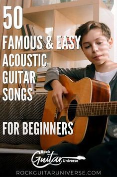 50 Famous & Easy Acoustic Guitar Songs For Beginners – Rock Guitar Universe Easy Guitar Songs To Learn, Easy Beginner Guitar Chords, How To Learn Acoustic Guitar, Easy Beginner Acoustic Guitar Songs, Acoustic Guitar Lessons Beginner, Acoustic Guitar Music Songs, Easy Rock Songs On Guitar, Easy Songs To Play On Guitar For Beginners, Beginner Acoustic Guitar Songs