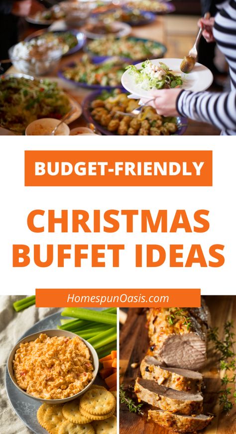 In this time of increased prices on food, fuel, and most supplies, many of us are looking for ways to trim holiday costs. A Christmas buffet is a festive yet economical solution! Christmas Dinner Buffet Set Up, How To Set Up A Christmas Buffet Table, Buffet Style Christmas Dinner, Holiday Buffet Tablescapes, Holiday Buffet Menu Ideas, Holiday Buffet Ideas, Christmas Buffet Ideas, Christmas Buffet Ideas Food, Christmas Dinner Buffet