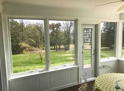 Porch To Sunroom Conversion, Sunroom Window Ideas, Porch To Sunroom, Sunroom Remodel, Sunroom Windows, Glass Porch, Slider Window, Four Seasons Room, Sunroom Addition