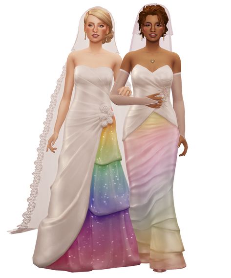 EA Rainbow Dress FIX by Zeussim | Zeussim - Sims 4 CC-Creator on Patreon Sims 4 Wedding Cc, Sims 4 Wedding Dress, Sims 4 Dresses, Best Sims, Rainbow Dress, Nightwear Women, Butterfly Dress, Dress Flower, Sims 4 Cc Finds