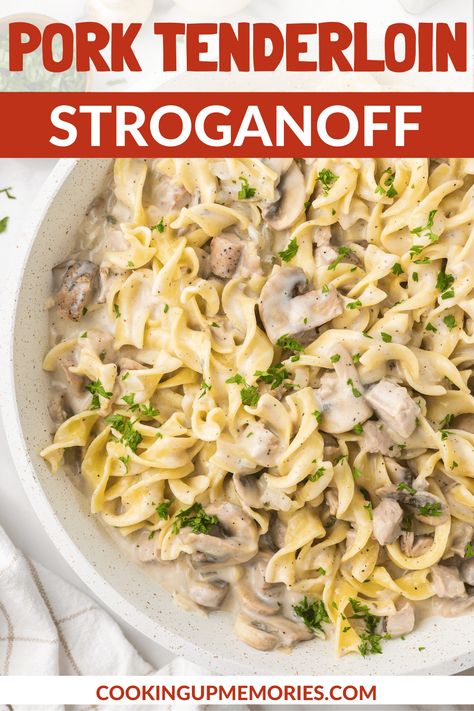 Leftover Pork Tenderloin Stroganoff Leftover Pork Roast Recipes, Leftover Pork Loin Recipes, Pork Stroganoff Recipe, Pork Stroganoff, Leftover Pork Recipes, Leftover Pork Tenderloin, Leftover Pork Roast, Leftover Pork, Pork Recipes Easy