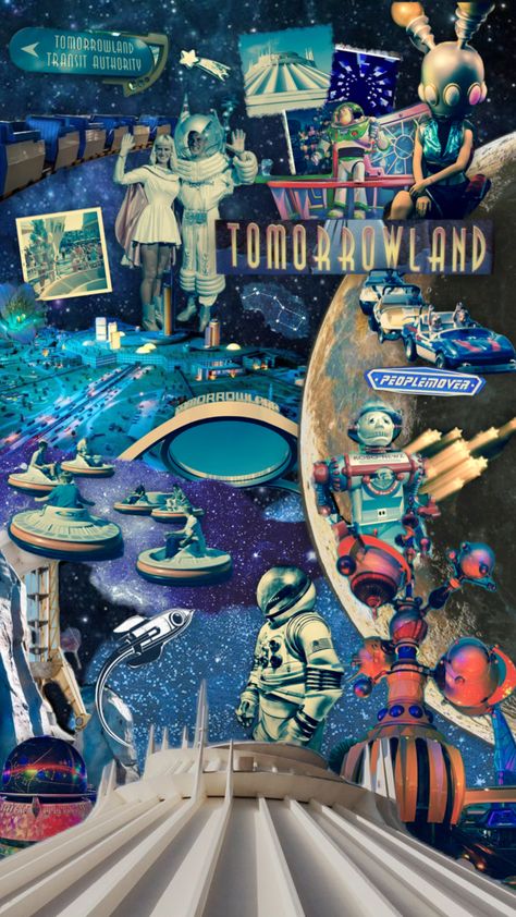 #tomorrowland #disney #disneyworld #disneyland #space #galaxy #future #retro #retrofuturism Tomorrowland Girls, Tomorrowland Aesthetic, Tomorrowland Disney, Disneyland Tomorrowland, Future Retro, Planet Coaster, Gangsta's Paradise, Disney Posters, Dapper Day