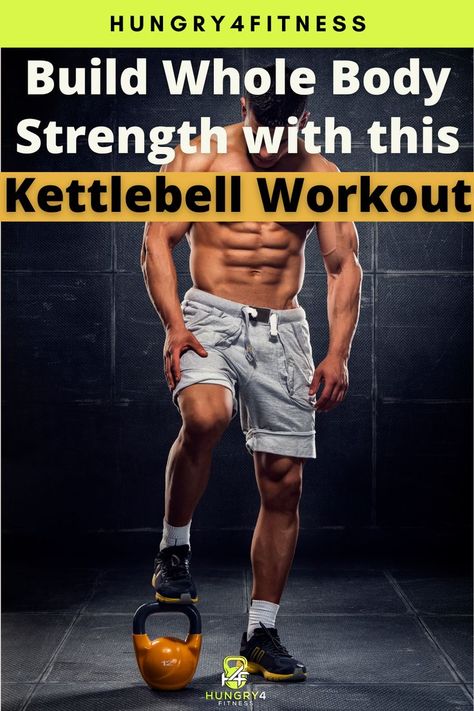 A man completing a kettlebell strength workout. Upper Body Kettlebell, Upper Body Kettlebell Workout, Kettle Bell Workout Men, Kettlebell Workout Beginner, Kettlebell Workout Routines, Kettlebell Challenge, Full Body Kettlebell Workout, Workout Routine For Men, Big Six