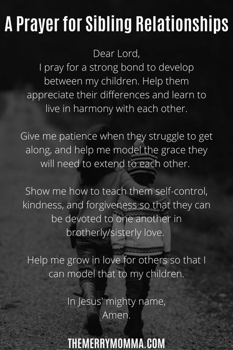 It has always been a hope of mine that my kids would have strong, healthy relationships with each other. To that end, here is a prayer for sibling relationships I have started praying. Praying For My Brother, Prayers For Siblings, Prayers For Sibling Rivalry, Prayer For My Siblings, Prayer For My Brother Strength, Prayers For Siblings To Get Along, I Love My Kids, Sibling Affirmations, My Kids Are My Life Quotes