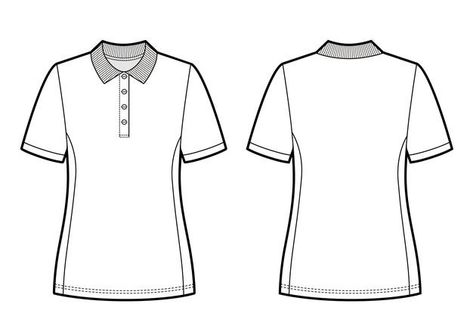 Polo T Shirts Women, Blouse Drawing, Polo Crop Top, Shirt Sketch, Womens Basic Tops, Polo Blouse, Shirt Drawing, Polo Shirt Design, Polo Design