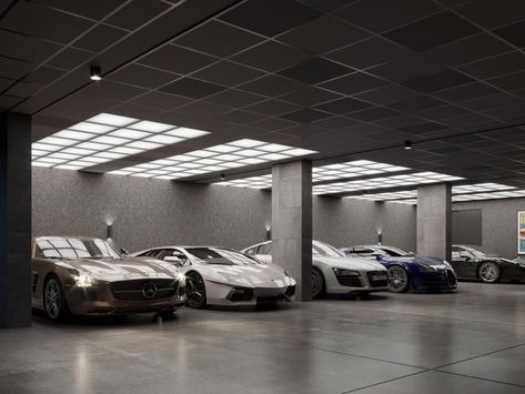 Luxury Car Garage Design, Amazing Garages, Garage Showroom, Underground Car Park, Parking Ideas, Background Car, Garage Design Interior, Luxury Car Garage, Underground Garage