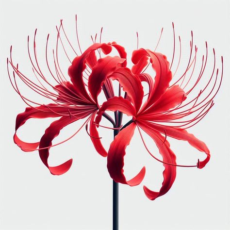 Spider Lily Reference, Spider Lilies Drawing, Higanbana Art, Spider Lilly Flowers, Spider Lily Aesthetic, Red Spider Lily Drawing, Spider Lily Illustration, Spider Lily Drawing, Japanese Spider Lily