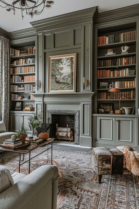 Classy House Aesthetic, Georgian Lounge Ideas, English Tudor Living Room, 1900s Aesthetic House, My Dream Living Room, Modern Tudor Living Room, 1900s Home Decor, Tudor Homes Interior Design, Moody Farmhouse Interior