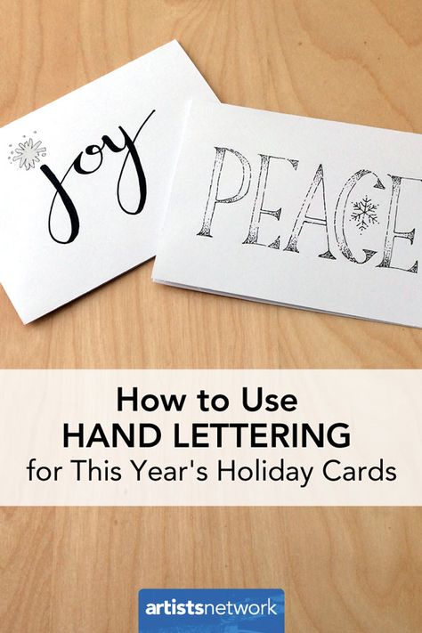 How to Use Hand Lettering for This Year’s Holiday Cards Christmas Hand Lettering, Holiday Card Calligraphy, Christmas Name Tags, Hand Lettering Worksheet, Pretty Writing, Holiday Fonts, Hand Lettering Cards, Greeting Card Art, Silhouette Cameo Tutorials