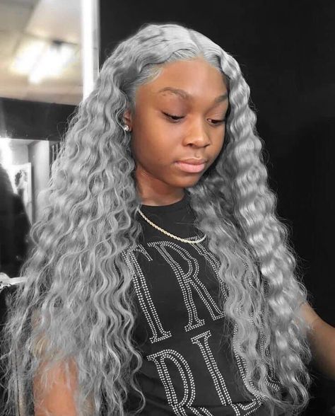 Grey Curly Wig, Platinum Gray Hair Silver Black Women, Grey Curly Lace Front Wig, Gray Deep Wave Wig, Silver Deep Wave Wig, Silver Lace Front Wigs Black Women, Platinum Curly Hair Black Women, Gray Hair Black Women Wig, Silver Grey Hair Color Black Women