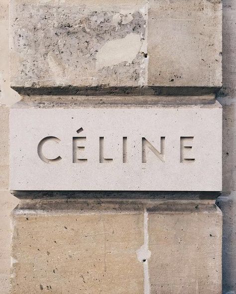 | INSPIRATION | Because.. Céline ☆ | 📷 Pinterest ————————————————————— . . . . . .… Storefront Signage, Restaurant Signage, Celine Logo, Retail Signage, Shop Signage, Exterior Signage, Environmental Graphic Design, Cement Planters, Wayfinding Signage