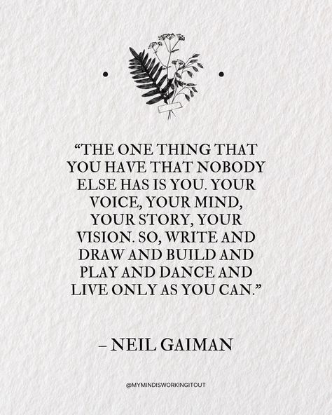 Be yourself; everyone else is already taken. Embrace your uniqueness, celebrate your individuality, and let your true colours shine. 🌟 #JournalingForMentalHealth #MindfulReflections #mentalhealthmatters #mentalhealth #mentalhealthawareness #mentalwellness #journaling #journal #planner #journalinspo #healing #selfcare #mentalhealth #mentalhealthmatters #mentalhealthawareness #mentalwellbeing #selfecare #selflove #selfloveclub #lovelanguages #loveyourself #takecareofyourself #mentalwellness ... Neil Gaiman Quotes, Neil Gaiman, More Words, Book Genres, Mental Health Matters, Love Languages, Short Quotes, Heartfelt Quotes, Journal Planner