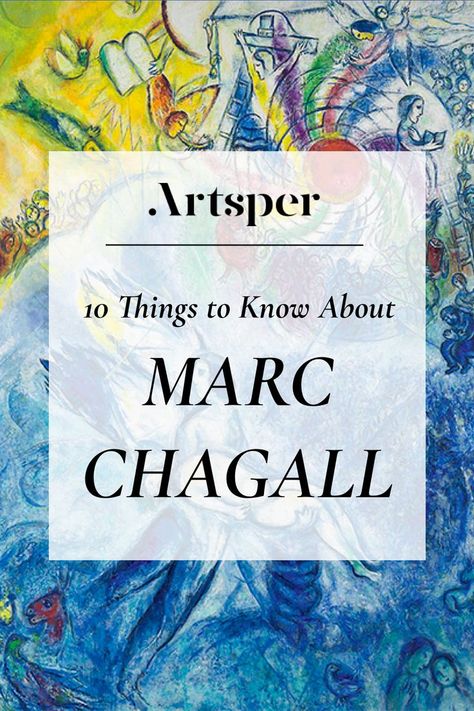 Think you know all you need to know about Marc Chagall? Well think again! Artsper has rounded up a list of 10 facts you NEED to know about this iconic artist, famous for his folk-impressionist style and Cubitistic renditions of fables! Read more on about the famous Modern artist on Artsper! - History of art, Famous Artist, Marc Chagall facts, Contemporary art, Modern art, Art history, Art facts Famous Modern Artists, Art Facts, Chagall Paintings, 20th Century Art, Socialist Realism, Editorial Art, History Of Art, Jewish Culture, Moving To Paris