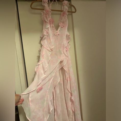 Champagne Pink Dress Prom, John Galliano Slip Dress, For Love And Lemons Aesthetic, Pink Girly Things Princesses, Pink Angelcore, Ariana Pink, Pink Dress Wedding, Pink Fairy Dress, Goddess Dresses