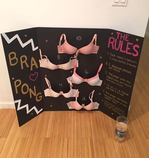 Bra Pong, Bachelorette Party Game, Drinking Games For Parties, Fun Drinking Games, Fest Temaer, Awesome Bachelorette Party, Bachelorette Party Planning, Bridal Bachelorette Party, Fun Sleepover Ideas