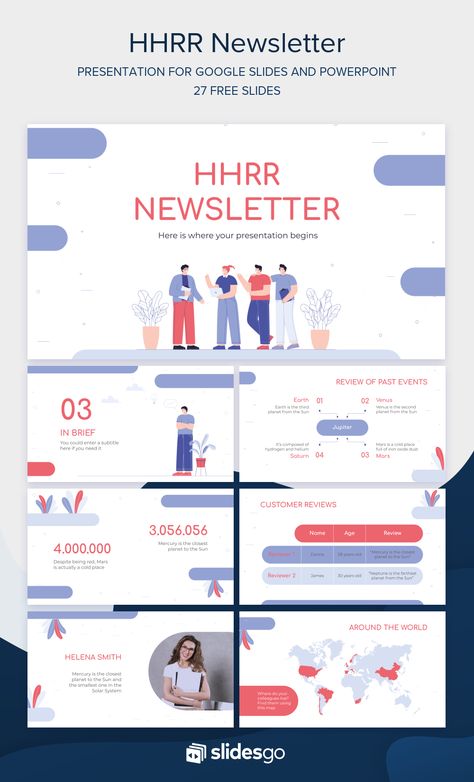 Edit and share this HR Newsletter to communicate with the rest of the teams of your company with this Google Slides theme and PowerPoint template Hr Newsletter, Powerpoint Templates Free Download, Powerpoint Designs, Powerpoint Slide Designs, Design Powerpoint, Professional Powerpoint Templates, Google Slides Theme, Powerpoint Design Templates, Newsletter Template