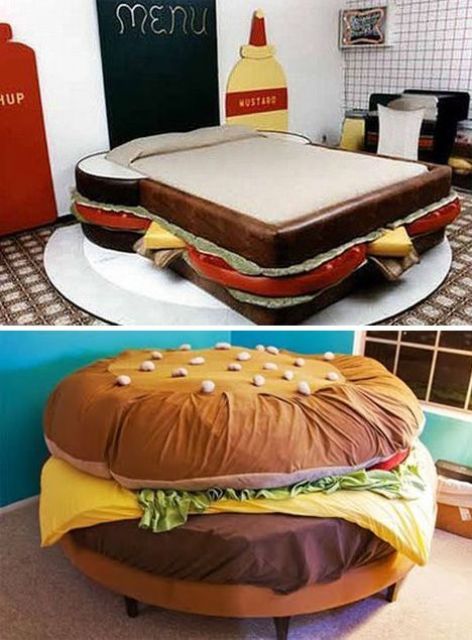 26 Delicious Furniture Pieces Looking Like Your Favorite Food Quirky Furniture, Creative Beds, Weird Furniture, Food Pillows, Unusual Furniture, Food Shapes, Star Night, Quirky Decor, Unique Beds