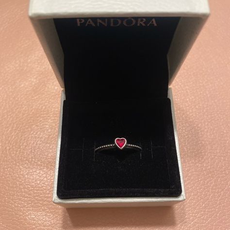 Pandora red heart ring Pandora Red Heart Ring, Red Heart Ring, Cute Promise Rings, Pandora Red, Antlers Decor, 2024 Board, Pandora Ring, Instagram Captions For Friends, Clothing Wishlist