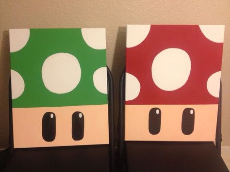 So doing this! Cute Easy Paintings, Super Mario Games, Mario Games, Simple Canvas Paintings, Cute Canvas Paintings, Easy Canvas Art, Canvas Painting Designs, Cute Paintings, Cute Canvas