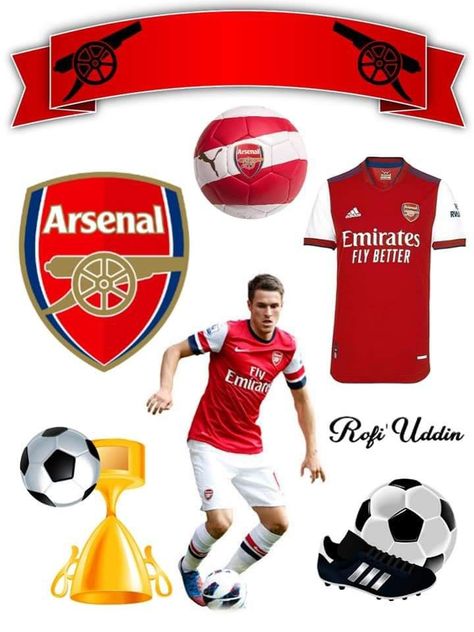 Topper arsenal #vertical #brandinginspiration. Arsenal Football Cake Topper Printable, Arsenal Topper Printable, Arsenal Cake Topper Printable, Arsenal Cake Topper, Arsenal Birthday Cakes For Men, Arsenal Cake Ideas Birthdays, Arsenal Birthday Cake, Food Logo Ideas Creative, Food Logo Ideas