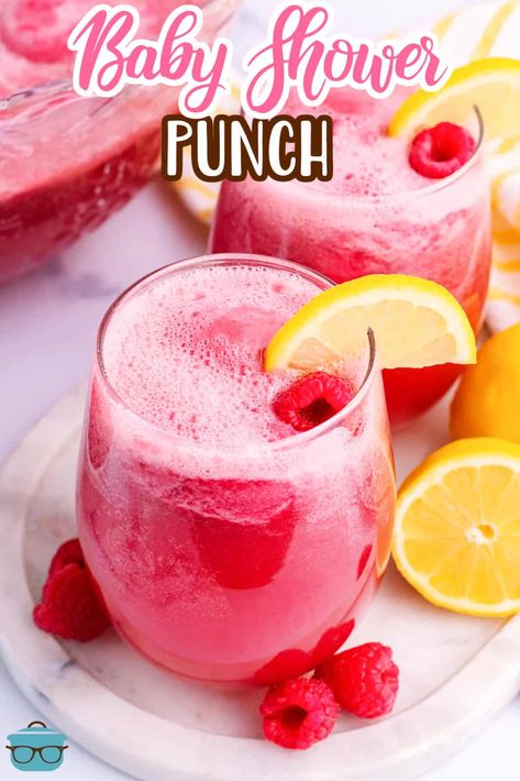 Pink Drink For Baby Shower Girl, Baby Shower Punch For Girl, Pink Punch For Baby Shower Recipe, Baby Shower Drink Ideas, Easy Fruity Drinks, Pink Baby Shower Punch, Shower Punch Recipes, Baby Shower Drink Station, Pink Punch Recipes