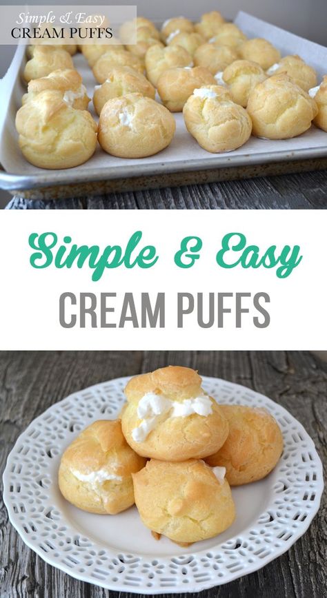 Easy Cream Puffs, Cream Puffs Recipe Easy, Cream Puffs Recipe, Homemade Cream Puffs, Cream Puffs Easy, Recipes Pastry, Cream Puff Recipe, Puff Recipe, Pretty Life