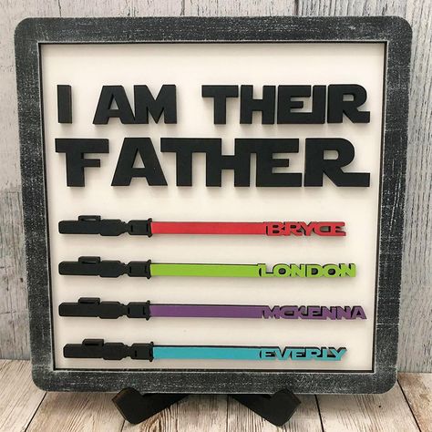 Cool Father’s Day Gifts, Starwars Fathers Day Craft, Star Wars Fathers Day Craft, Things To Make Your Dad For Father’s Day, Star Wars Gifts Diy, Gamer Dad Gifts Father's Day, Cricut Father's Day Gift Ideas, Star Wars Fathers Day Gifts, Father’s Day Cricut Ideas