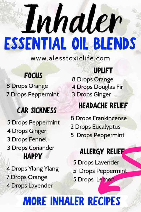 Easy Essential Oil Inhaler Recipes - Essential Oil Inhaler, Essential Oils Diy, Essential Oil Combinations, Essential Oils For Headaches, Essential Oil Remedy, Essential Oil Diffuser Blends Recipes, Young Living Essential Oils Recipes, Essential Oil Spray, Essential Oils Guide