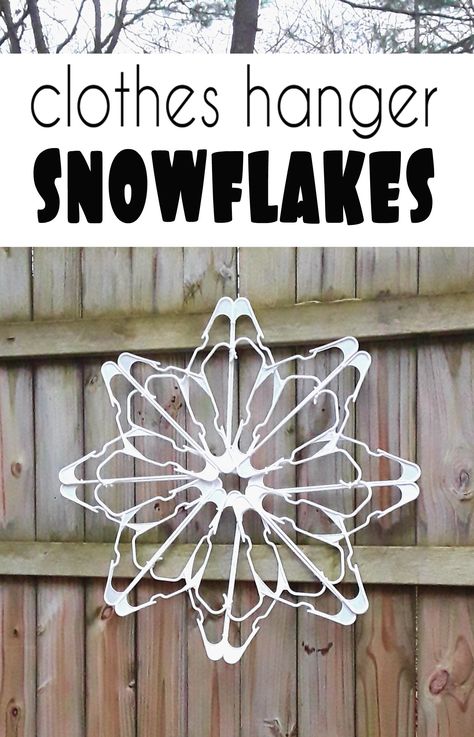 Dollar store crafts for winter holiday decor  |  Turn plastic clothes hangers into snowflakes for your home this year.  DIY winter holiday seasonal decor.  #hangers #snowflakes Crafts For Winter, Hanger Snowflakes, Diy Christmas Decorations Dollar Store, Diy Snowman Decorations, Diy Christmas Snowflakes, Dollar Store Christmas Decor, Plastic Clothes Hangers, Hanger Crafts, Christmas Decorations Diy