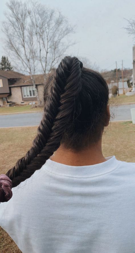 Fishtail Braid Two Fishtail Braids, Rope Braid Hairstyles, Dutch Braid Crown, Different Braid Styles, Hockey Hair, French Fishtail, Fishtail French Braid, Braids Step By Step, Sports Hair