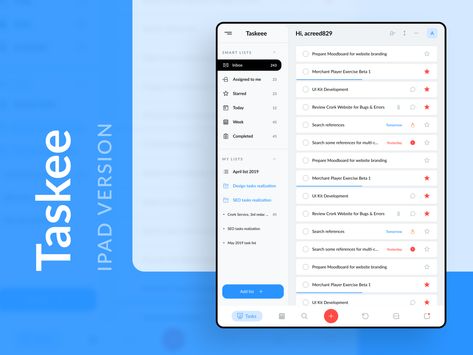 Task manager web design ui ux tasker manager task mobile tablet ipad Tablet Ui, Task Manager, Ui Components, Dashboard Ui, Task List, Web Inspiration, Ui Inspiration, Saint Charles, Ux Web Design