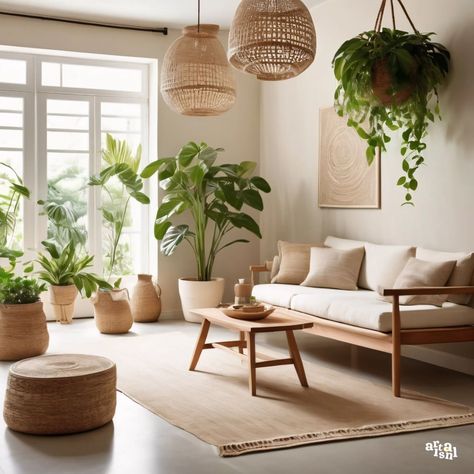 Scandinavian Living Room Plants, Interior Plants Decoration Living Rooms, Plant In Living Room, Interior Plants Decoration, Living Room With Plants, Plant Room Aesthetic, Budget Sofa, Beautiful Indoor Plants, Cheap Couch