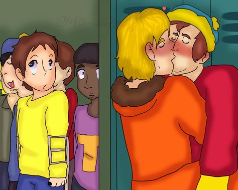 South Park Canon Vs Fanon, Kenny X Cartman, Children Kissing, Eric Cartman South Park, Cartman South Park, Hell Boy, Pregnant Man, Kenny Mccormick, Eric Cartman