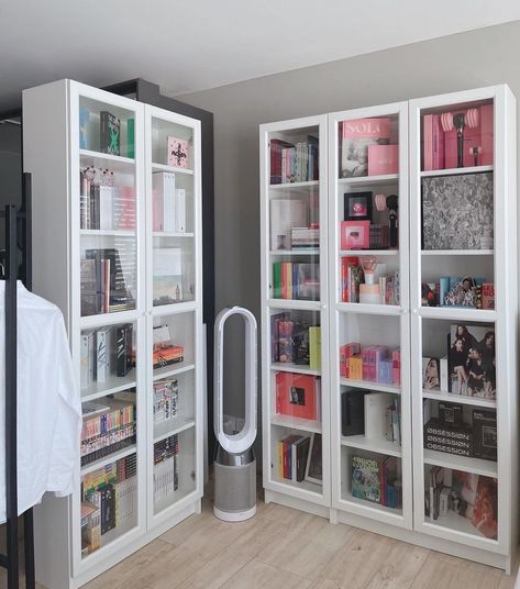 Kpop Albums Shelf, Army Room Decor, Bookcase With Glass Doors, Army Room, Kpop Albums, Bedroom Decor Design, Room Setup, Cute Room Decor, Bedroom Inspo