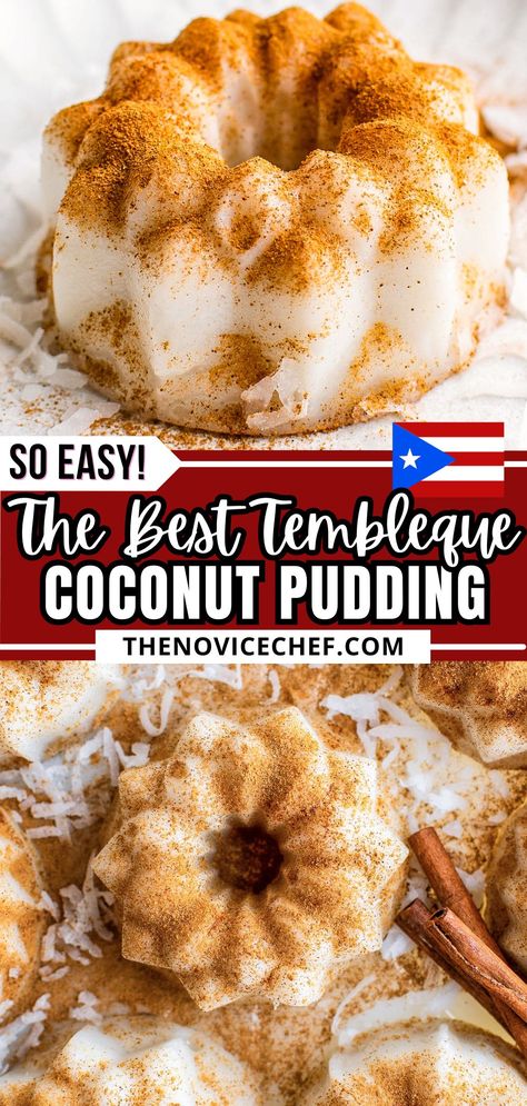 Flancocho Recipe Puerto Rico, Puerto Rican Desserts Easy, Coconut Food Recipes, Cornstarch Pudding Recipe, Tembleque Puerto Rico Recipes, Puerto Rican Tembleque Recipe, Puerto Rican Recipes Desserts, Cream Of Coconut Recipes, Canned Coconut Milk Recipes