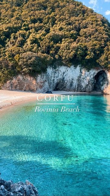 Rovinia Beach Corfu, Secluded Beach, Relaxing Day, Corfu, Hidden Gem, Beautiful Places To Visit, Wonders Of The World, Instagram A, Adventure Travel