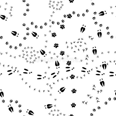 Animal tracks. Seamless pattern with tracks of animals and birds on white #Sponsored , #Ad, #Sponsored, #tracks, #birds, #white, #Seamless Bird Footprint, Animal Footprints, Camping Birthday Party, Animals And Birds, Animal Tracks, White Illustration, Vector Character, Wild Animal, Wildlife Art