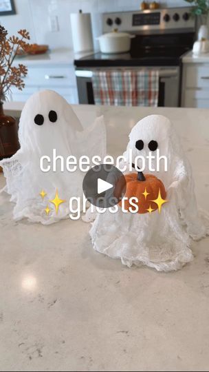 815K views · 85K reactions | **100 DAYS UNTIL HALLOWEEN** In honor of today, I give you: cheesecloth ghosts! A fun and easy Halloween diy you can do with your kids! 👻

**Comment GHOST to get links to my supplies! 👻

**Also linked in my Amazon Storefront (in my bio) under “Fall/Halloween” 👻

#cheeseclothghost #halloweendiy #halloweendecor #easyhalloweendecor #halloweenwithkids #halloweencraft #halloweenfun #asmrsounds #asmrcrafting #asmrhalloween | Elaina Zinke | Lenny Balistreri · Halloween Pumpkin Party Cheesecloth Ghost, Halloween Food Crafts, Days Until Halloween, Ghost Crafts, Ghost Diy, Easy Halloween Decorations, Halloween Arts And Crafts, Preschool Arts And Crafts, Halloween Crafts Decorations