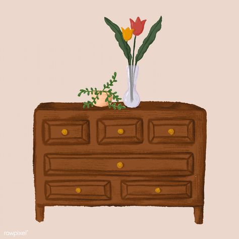 Wooden cabinet sketch style vector | premium image by rawpixel.com / Noon Brown Home Interior, Dresser Drawing, Cabinet Sketch, Cabinet Drawing, Mundane Objects, Web Design Resources, Wooden Cabinet, Interior Sketch, Sketch Style