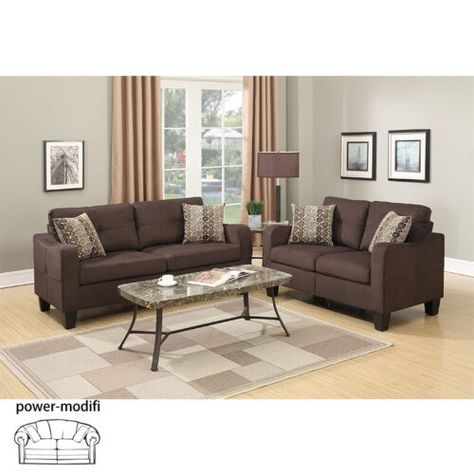 Buy It Now, New, Shipping Cost: FREE, 30 day returns 3 Piece Sectional Sofa, Brown Couch, Sofa And Loveseat Set, Living Room Sofa Set, Couch Fabric, Couch Set, Living Room Sets Furniture, Living Room Set, Decor Minimalist