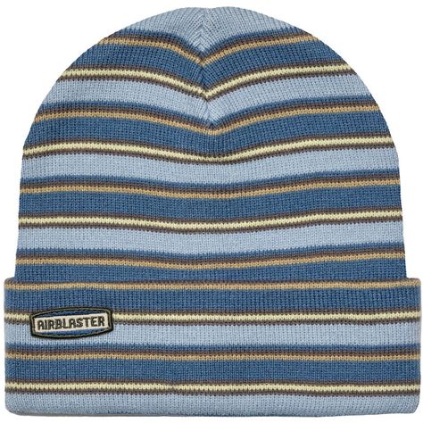 evo.com | Airblaster Beanies > Did you know that hats go on your head? You'll look cap-tivating in the The Airblaster Stripe Beanie, made with stripes and stoke. Folded Brim One Size Fits Most Fits Like a Beanie | Airblaster Stripe Beanie Hat 2024 in Blue Cathartic Beanie, Aesthetic Beanies, Weird Hats, Stud Aesthetic, Polo Beanie, Cool Beanies, Diy Kandi Bracelets, Beanie Fits, Silly Hats