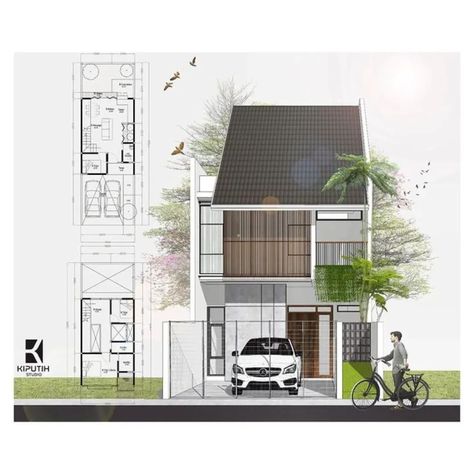 Small Residence, Terrace House Exterior, Narrow House Designs, Architecture Design Process, Small House Design Exterior, Townhouse Designs, Small House Floor Plans, Architect Design House, House Construction Plan