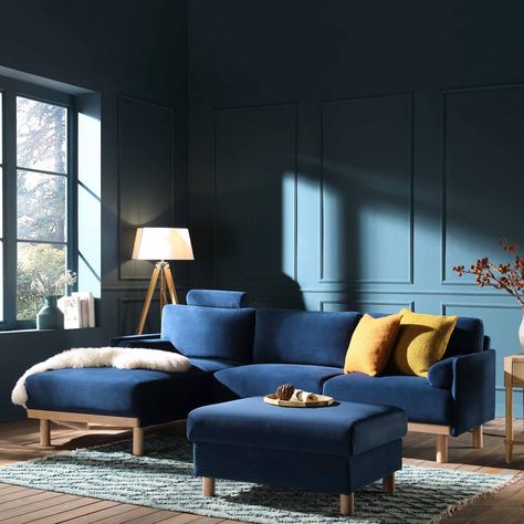 Blue Sofa Living Room, Timber Sofa, Navy Sofa Living Room, Navy Blue Velvet Sofa, Blue Sofa Living, Blue Sofas Living Room, Three Seater Sofa Bed, Navy Sofa, Navy Blue Sofa