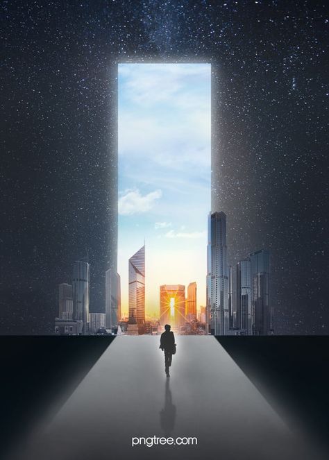 Success Background Wallpaper, Sky Poster Design, Journey Graphic Design, Door Poster Design, Door Graphic Design, Teaser Ads, Silhouette City, Road Poster, Success Poster