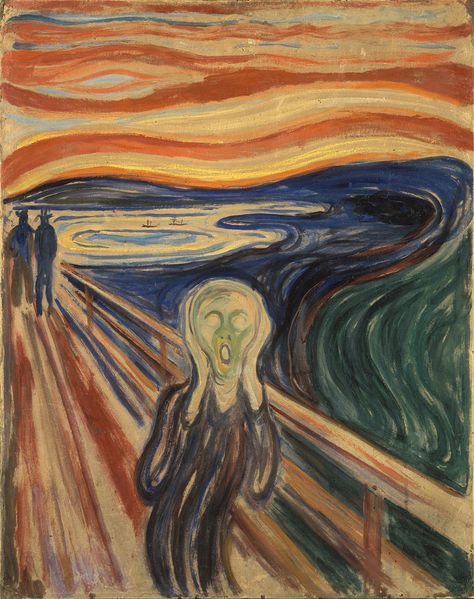 A obra representa uma figura andrógina num momento de profunda angústia e desespero existencial. Le Cri, The Scream, Edvard Munch, Famous Artwork, Classic Paintings, Painting Reproductions, Diy Frame, Famous Artists, Paint By Number